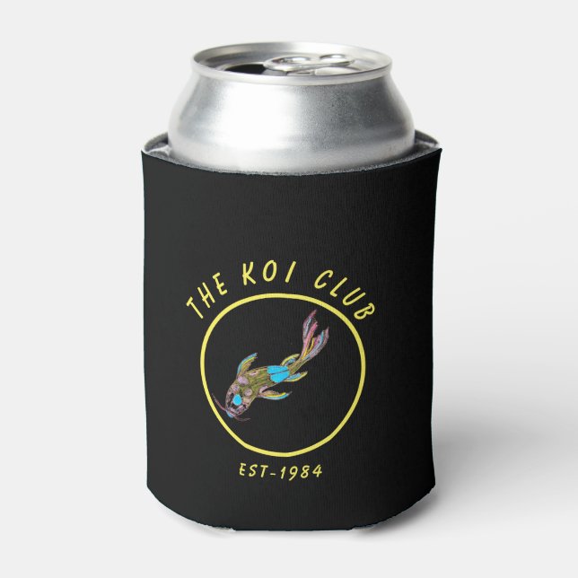 Neon Koi Fish Personalized Insulated Can Cooler (Can Front)