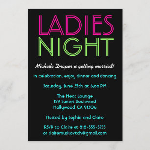 Neon Ladies Night Card