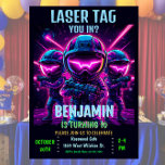 Neon Laser Tag Birthday Party Invitation<br><div class="desc">This neon laser tag party invitation is the perfect way to kick off an action-packed birthday celebration! Bright neon colours, dynamic laser beams, and a futuristic vibe set the tone for an unforgettable adventure. Easily personalize the template with your party details to make it uniquely yours. Ideal for kids, teens,...</div>