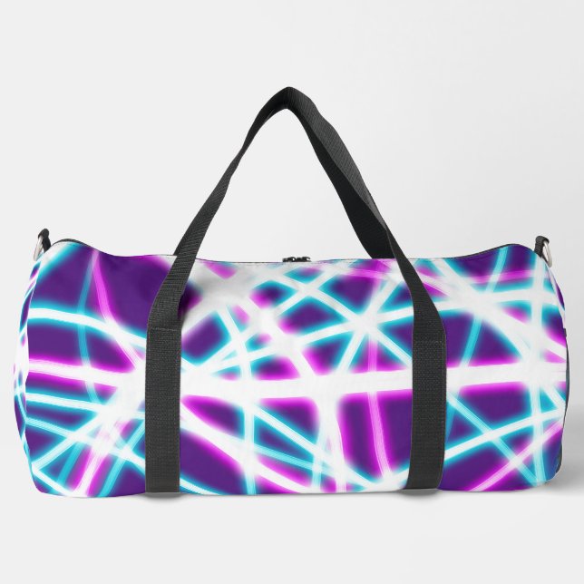 Neon Lasers on Purple Duffle Bag (Front)