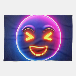 Neon Laughing Emoji Joy Kitchen Towel