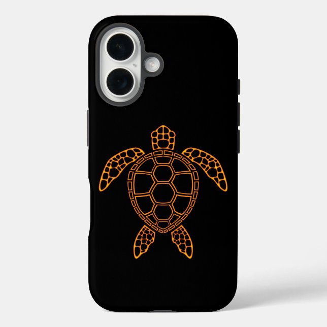 Neon Lava Sea Turtle Design Case-Mate iPhone Case (Back)