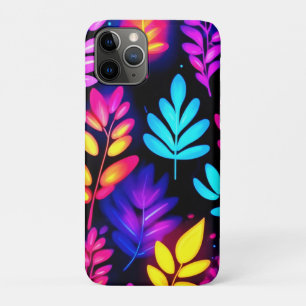 Neon Leaves Abstract Pattern iPhone 11 Pro Case