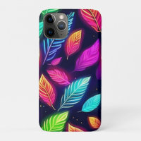 Neon Leaves in Vibrant Glow Art