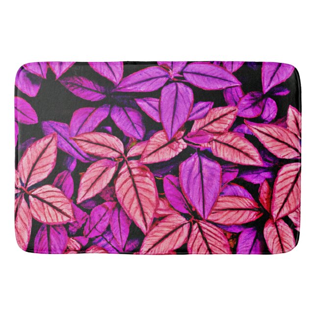 Neon Leaves Wonders Bath Mat (Front)