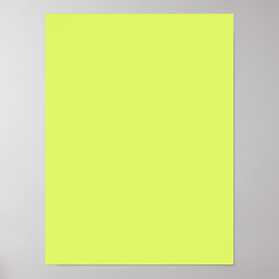Neon Lemon Lime Green Solid Trend Colour Backgroun Poster
