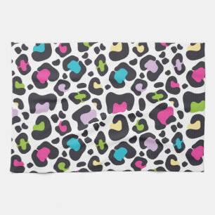 Neon Leopard Print Kitchen Towel