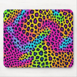 Neon Leopard Print Mouse Pad