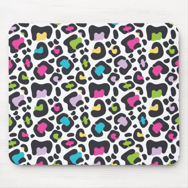 Neon Leopard Print Mouse Pad (Front)