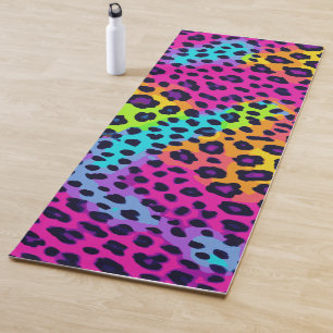 Neon Leopard Print Yoga Mat