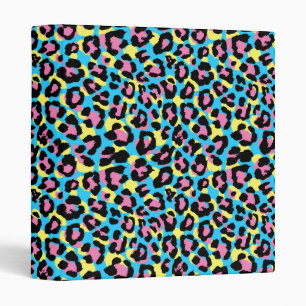 Neon Leopard Spots Pattern Binder