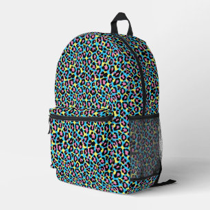 Neon Leopard Spots Pattern Printed Backpack