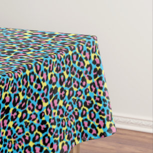 Neon Leopard Spots Pattern Tablecloth