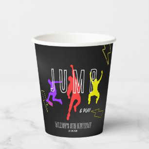 Neon Let's Jump Kids Colorful Birthday Party Paper Cups