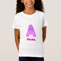Neon Letter A Monogram Glowing Purple Pink Initial