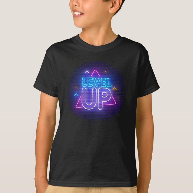 Neon Level Up  T-Shirt (Front)