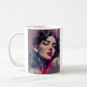Neon Light Abstract Portrait Coffee Mug