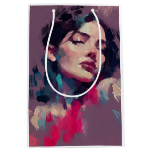 Neon Light Abstract Portrait Medium Gift Bag