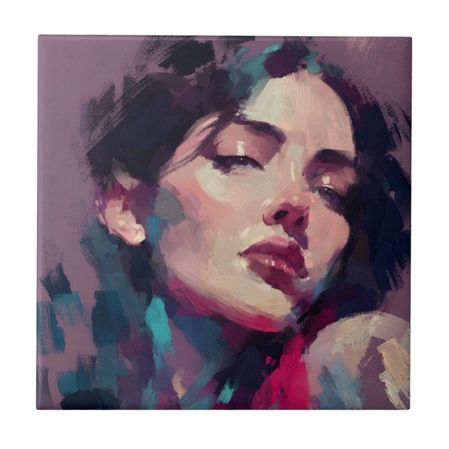 Neon Light Abstract Portrait Tile (Front)