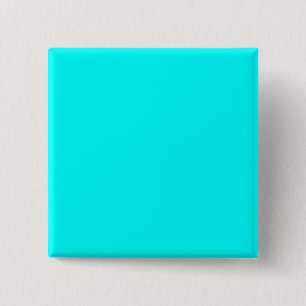 Neon light blue 00ffff 2 inch square button