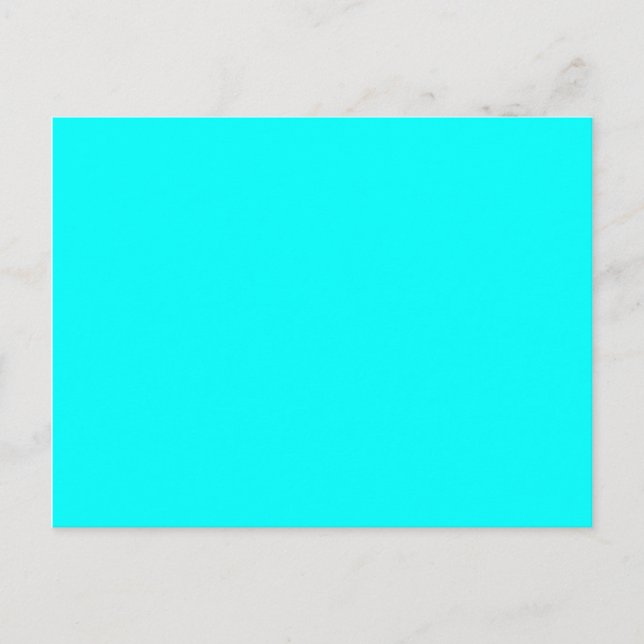 Neon light blue 00ffff postcard (Front)