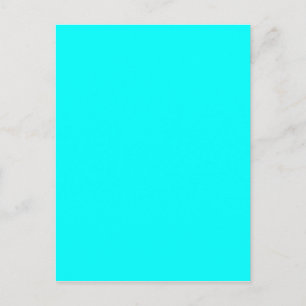Neon light blue 00ffff postcard