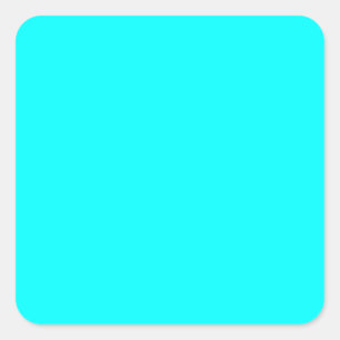 Neon light blue 00ffff square sticker