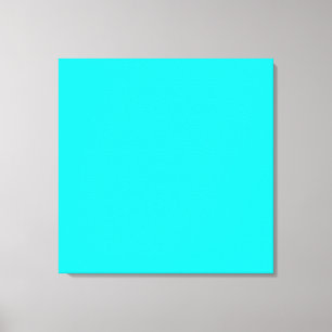 Neon light blue hex code 00ffff canvas print