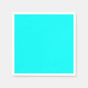 Neon light blue hex code 00ffff napkin