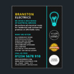 Neon Light, Electrician Advertising Flyer<br><div class="desc">Neon Light,  Electrician Advertising Flyers By The Business Card Store.</div>