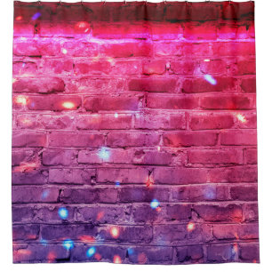 Neon light: empty brick wall.