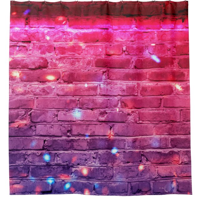 Neon light: empty brick wall. (Front)