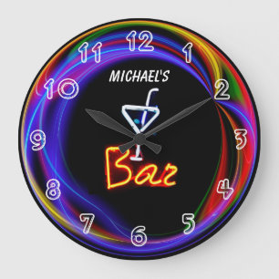 Neon Light Private Home Personalized Bar Clock