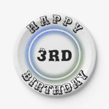 Neon Light Ring Birthday Paper Plate
