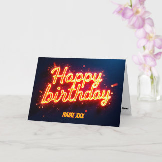 Neon Light Style Birthday Design Card