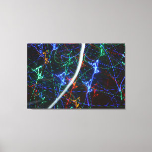 Neon Light Trails Abstract Photography. Cyberpunk  Canvas Print