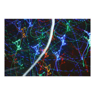 Neon Light Trails Abstract Photography. Cyberpunk  Photo Print