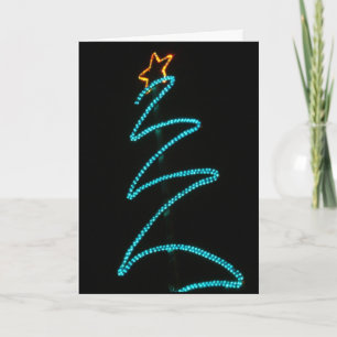 neon light tree holiday card