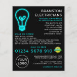 Neon Lightbulb, Electrician Advertising Flyer<br><div class="desc">Neon Lightbulb,  Electrician Advertising Flyers By The Business Card Store.</div>