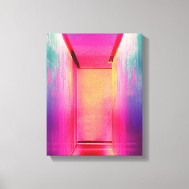 Neon Lighting Hot Pink Photography Bright Colours Canvas Print (Front)