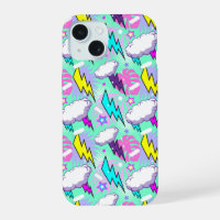 Neon Lightning Bolts & Stars Pattern
