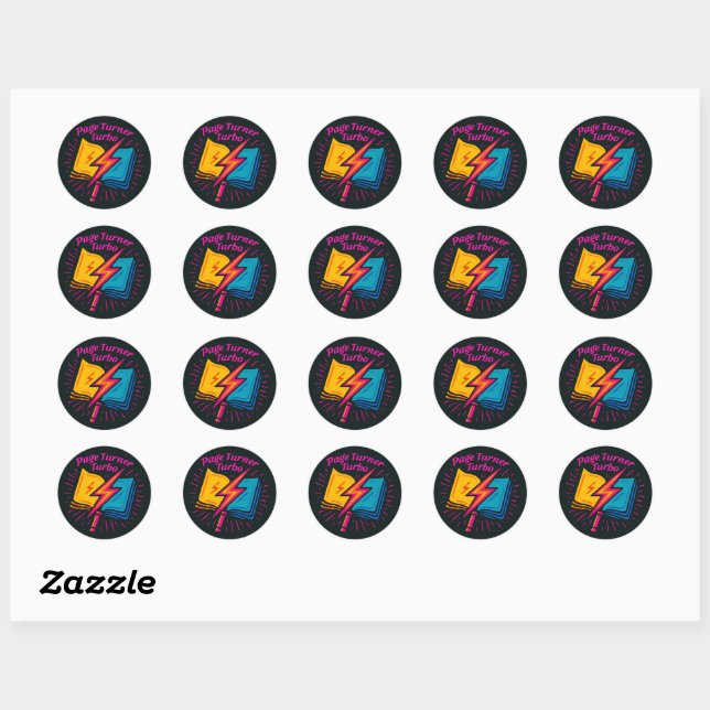 Neon Lightning Book Sticker – Bold & Electrifying  (Sheet)