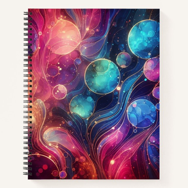 Neon Lights Alcohol Ink Deluxe Notebook (Front)