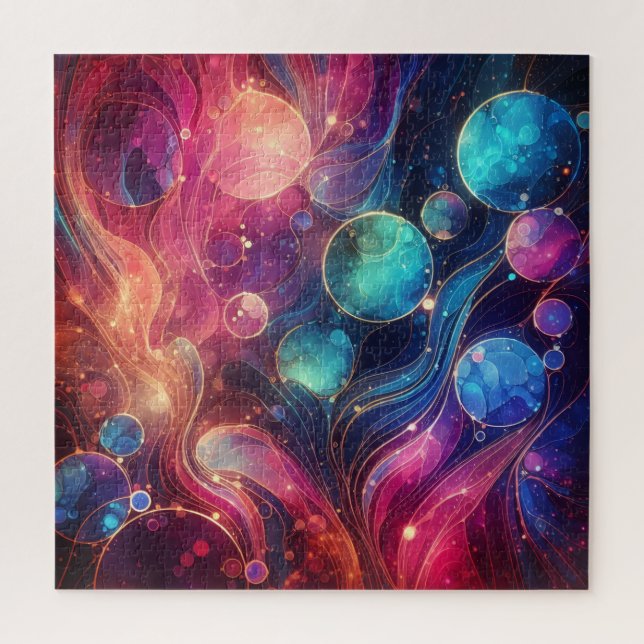 Neon Lights Alcohol Ink Jigsaw Puzzle (Vertical)