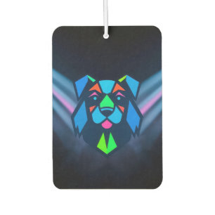 Neon lights blue dog air freshener
