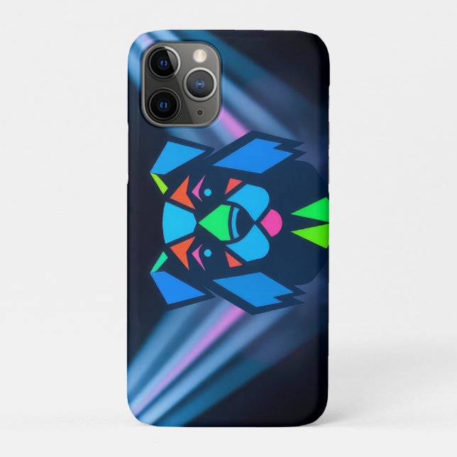 Neon lights blue dog Case-Mate iPhone case (Back)