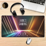 Neon Lights Gaming Gamer Social Media Personalized Desk Mat<br><div class="desc">Neon Lights Gaming Gamer Social Media Personalized Name Desk Mat features neon lights with your name, social media handle and icons with your website below. Perfect gift for gamers. Give a fabulous custom made gift to family and friends for birthday, Christmas, holidays, Father's Day, dad, brother, husband, partner, boyfriend and...</div>