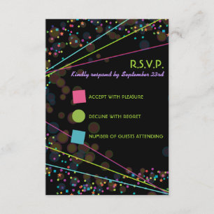 Neon Lights Glow in the Dark RSVP Response Card