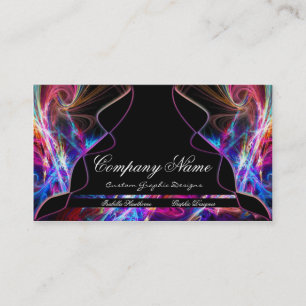 Neon Lights Graphic Designer Business Cards d4