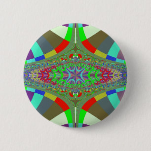 Neon Lights Ladder Fractal 2 Inch Round Button
